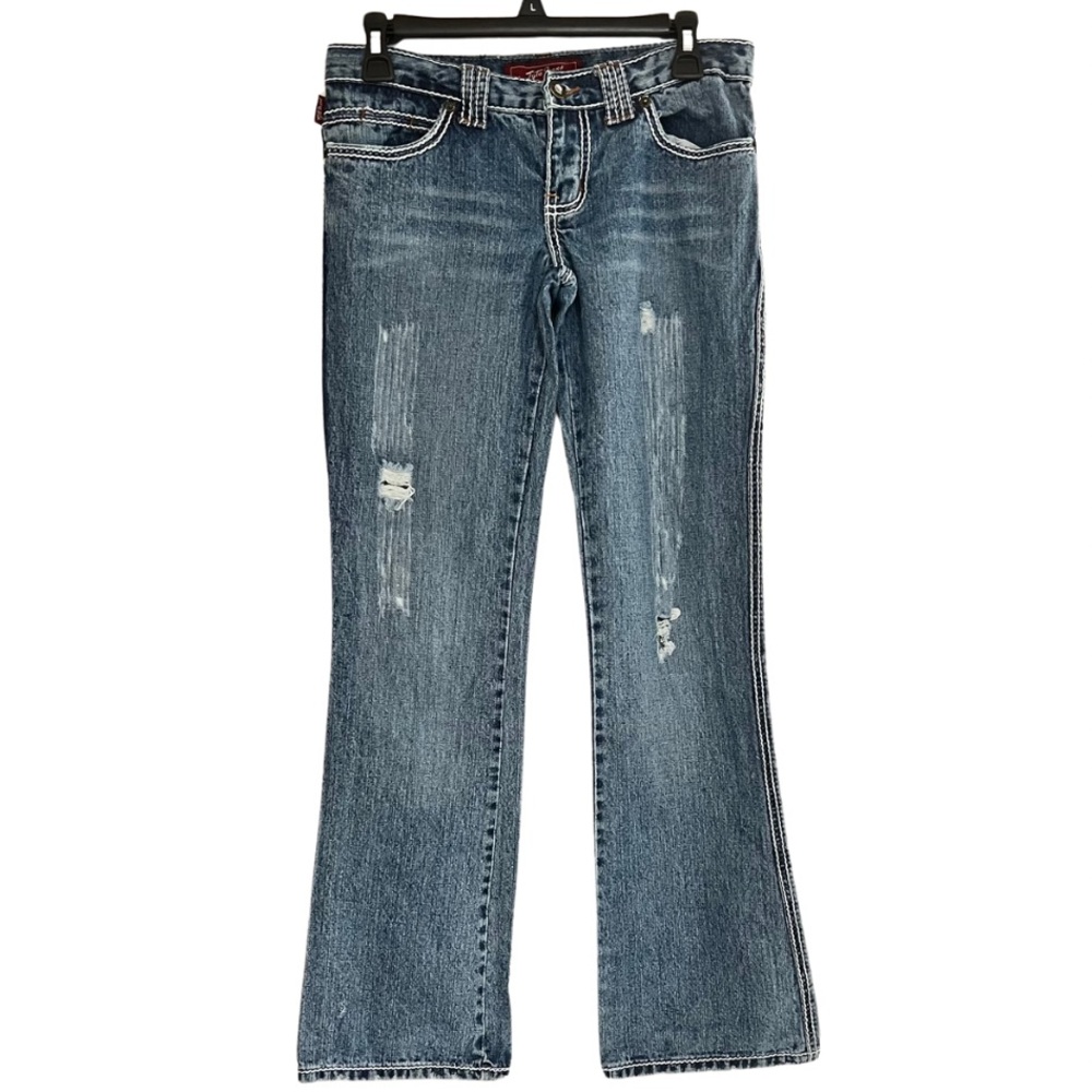 Y2K Tyte Geakd Distressed Boots Cut Jeans